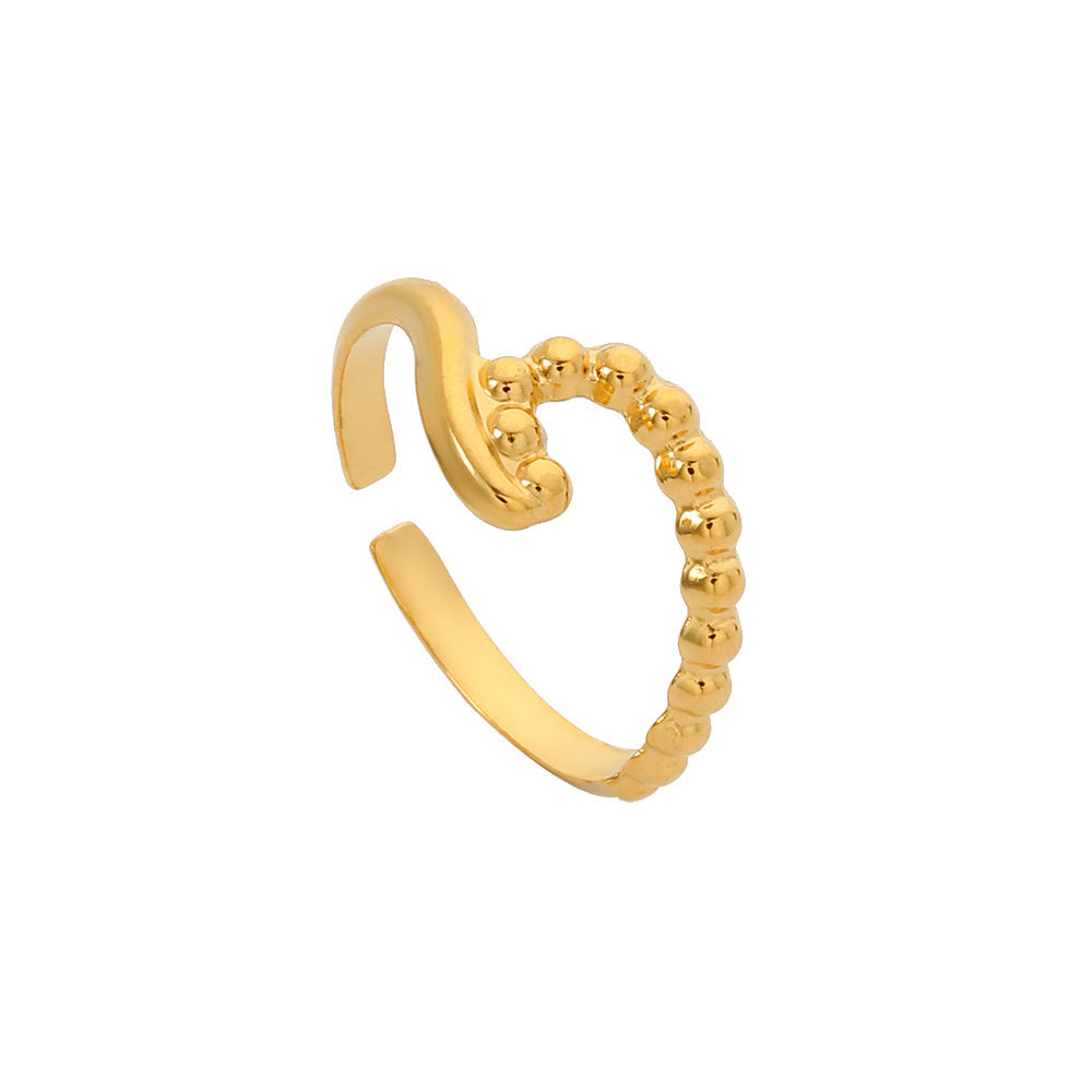 Minimalist Geometric Hollow Open Adjustable Titanium Steel Ring