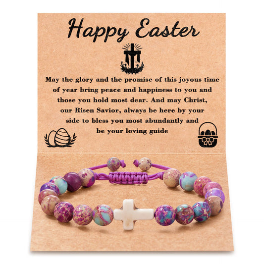 Cross Zebra Print Braided Bracelet Unisex