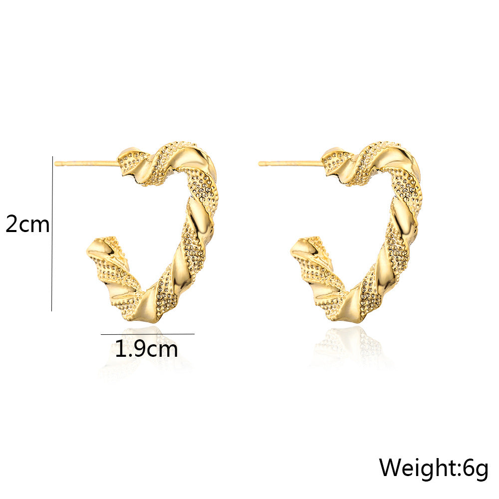 Minimalist Heart-Shaped Copper Earrings with 18K Gold Plating and 925 Sterling Silver Posts for Women
