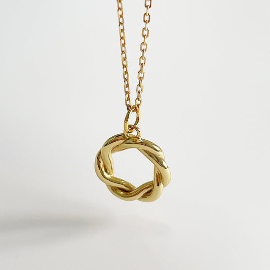 Collar geométrico de plata de ley 925 chapado en oro para mujer