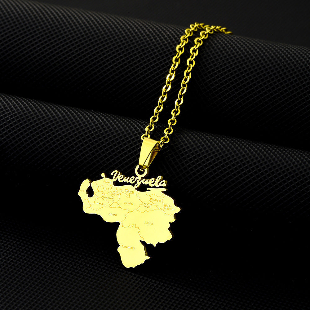 Collar colgante geométrico de acero inoxidable con acabado chapado para uso unisex, a la moda para uso diario
