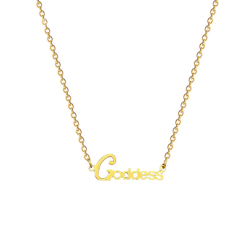 Collana Minimalista Geometrica in Acciaio Titanio Placcato Oro con Ciondolo a Medaglione per Donna e Uomo
