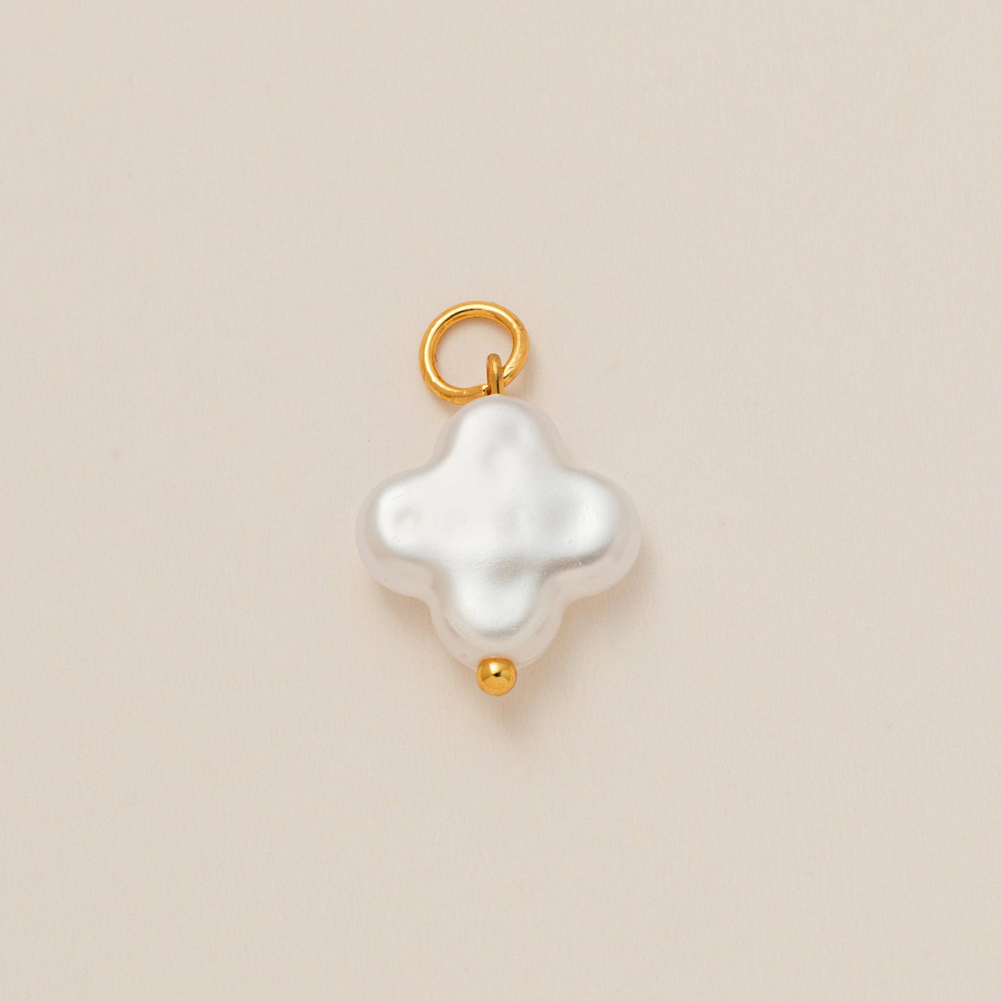 Sweet 14K Gold Plated Brass Floral Pearl Heart Star Geometric Plant Pendant Necklace Charm Bar