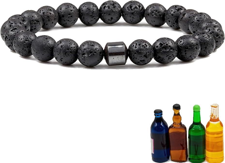 Unisex Magnetic White Pine Black Matte Tiger Eye Agate Beaded Bracelet Geometric Round Gemstone Jewelry
