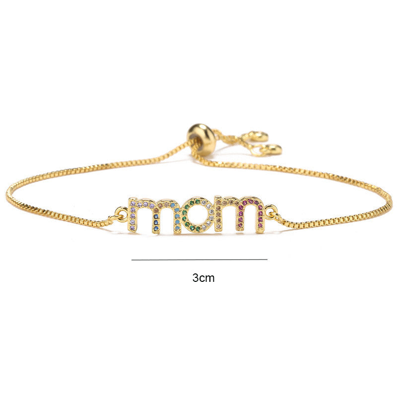 Geometric Brass Gold Plated Bracelet with Micro-set Cubic Zirconia for Women