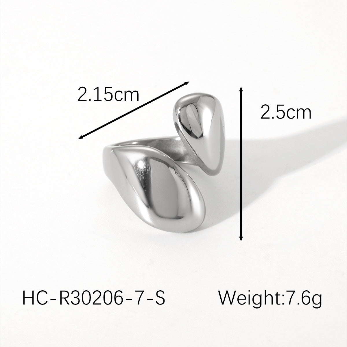 Anello Aperto Minimalista Asimmetrico Geometrico Gioielli da Donna in Acciaio Inossidabile Placcato Oro 18K