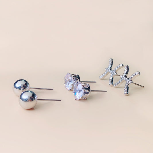 Orecchini a perno in rame con strass geometrici, motivo a rombo sfaccettato e design contemporaneo minimalista, per la donna d'ufficio alla moda