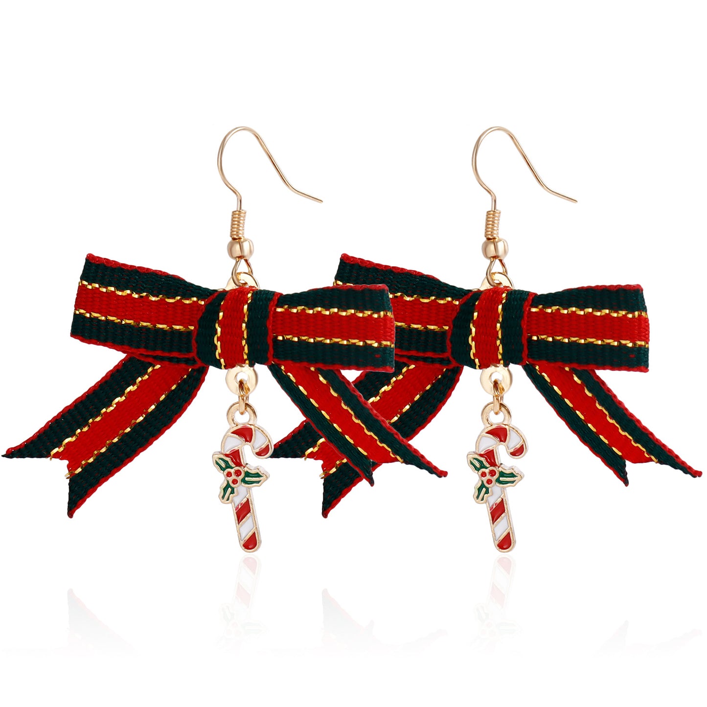 Geometric Christmas Earrings with Metallic Plated Finish for Holiday Festive Wear