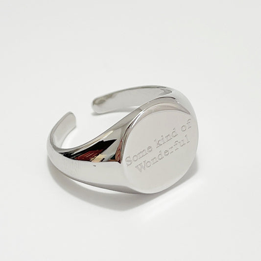 Anello Aperto a Cuore con Lettera Minimalista in Argento Sterling 925 da Donna