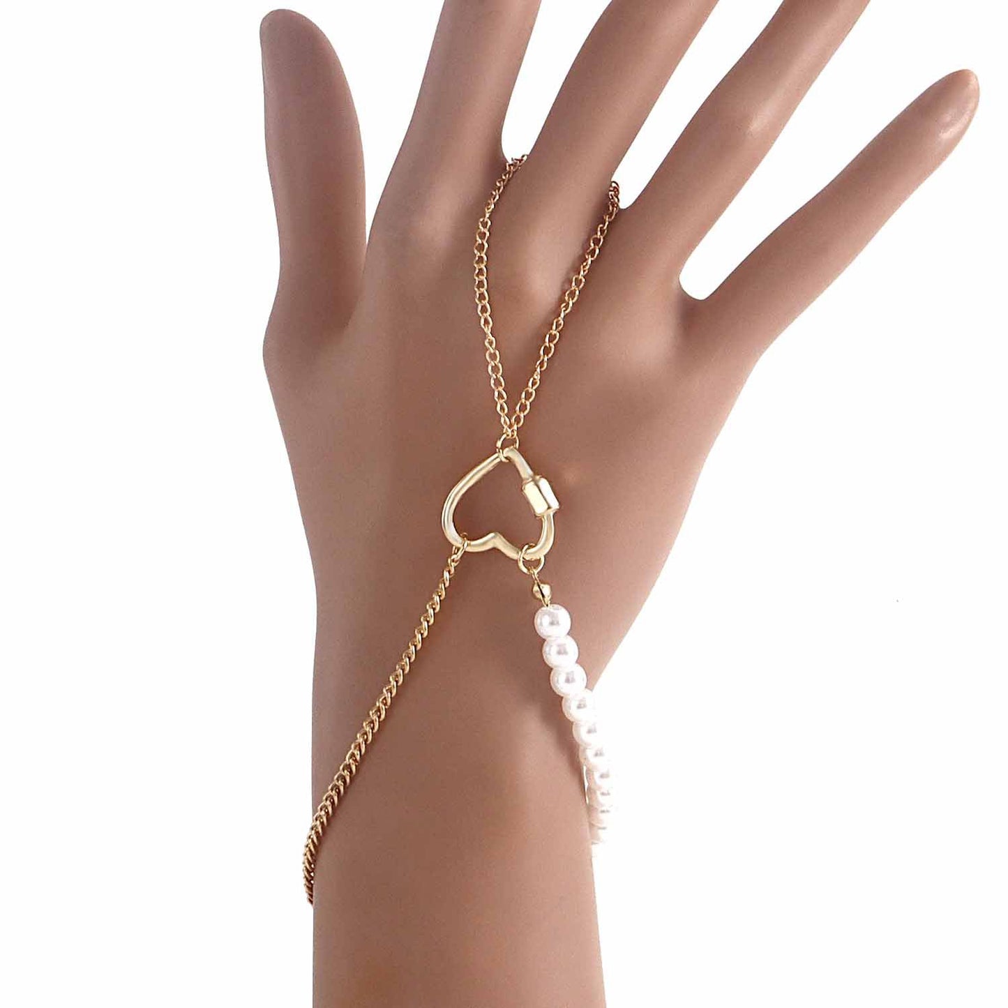 Bracciale Punk in Lega a Cuore con Intarsio di Strass da Donna, Accessorio di Moda Geometrico Elettroplaccato