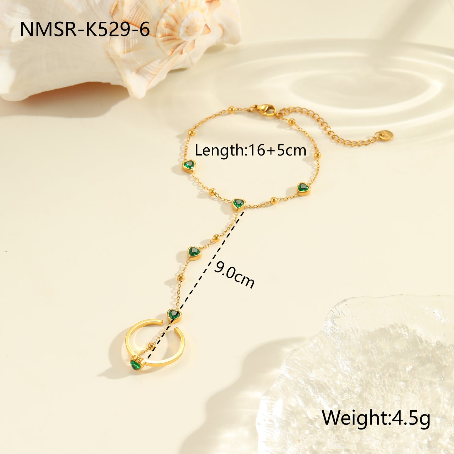 Anillo de Acero Inoxidable Geométrico Minimalista con Baño de Oro de 18K y Detalles de Remaches Esféricos Irregulares para Mujer