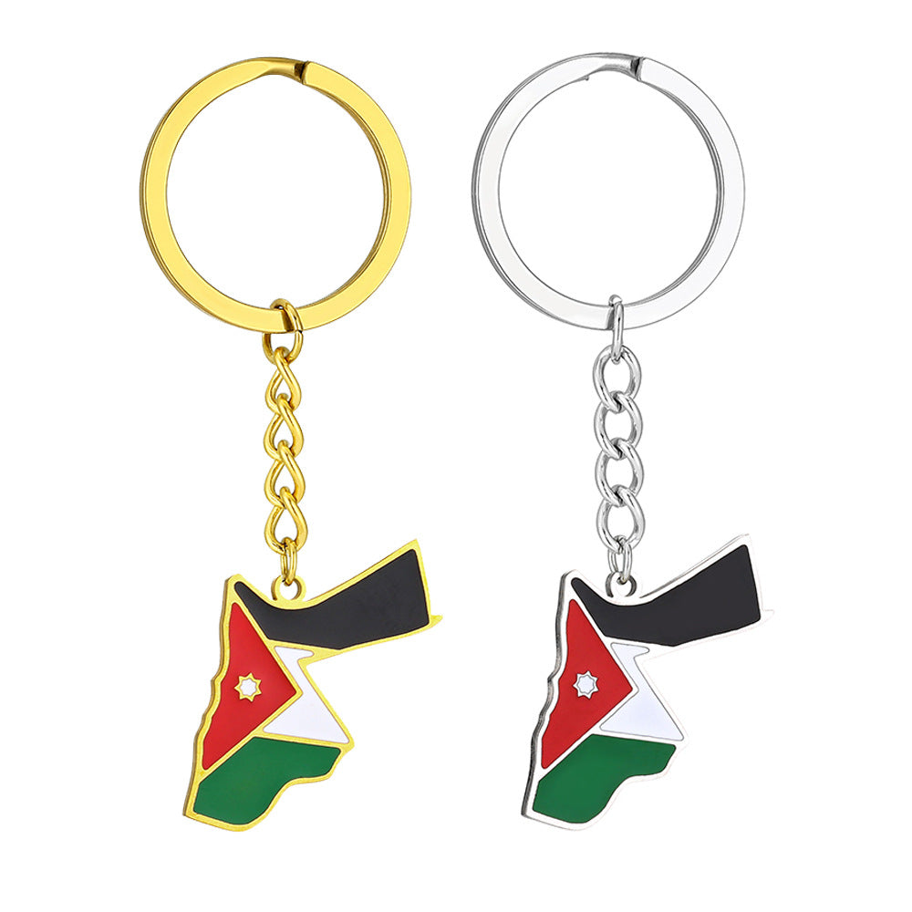 Portachiavi con ciondolo smaltato Jordan stile vintage per uomo e donna, accessorio in acciaio inossidabile di ispirazione etnica