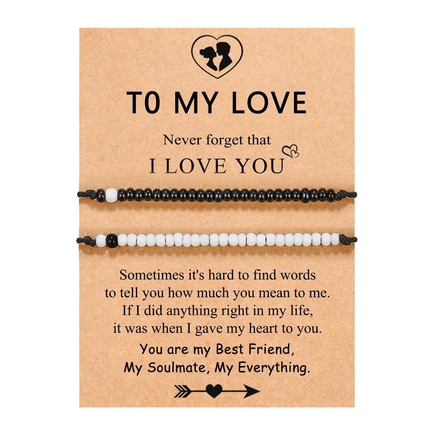 Minimalist Geometric Acrylic Beaded Bracelet Set with Morse Code I Love You Design for Couples
