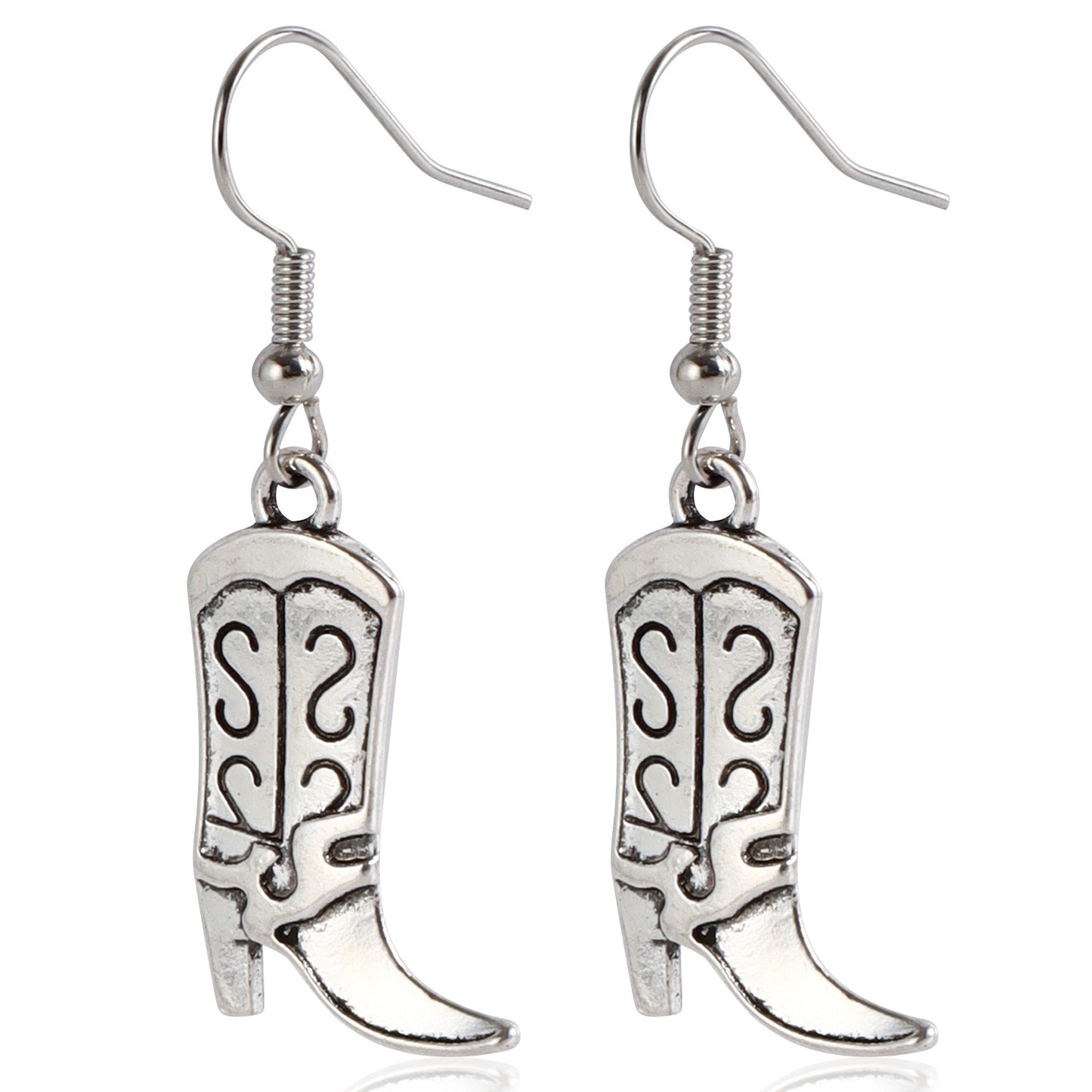 Pendientes de aro de metal geométricos estilo Punk Western con borlas y colgante de cactus para mujer