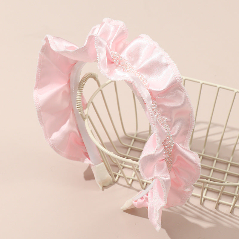 Dulce diadema de tela minimalista de color liso para niños con diseño de lazo, accesorio para el pelo de otoño e invierno