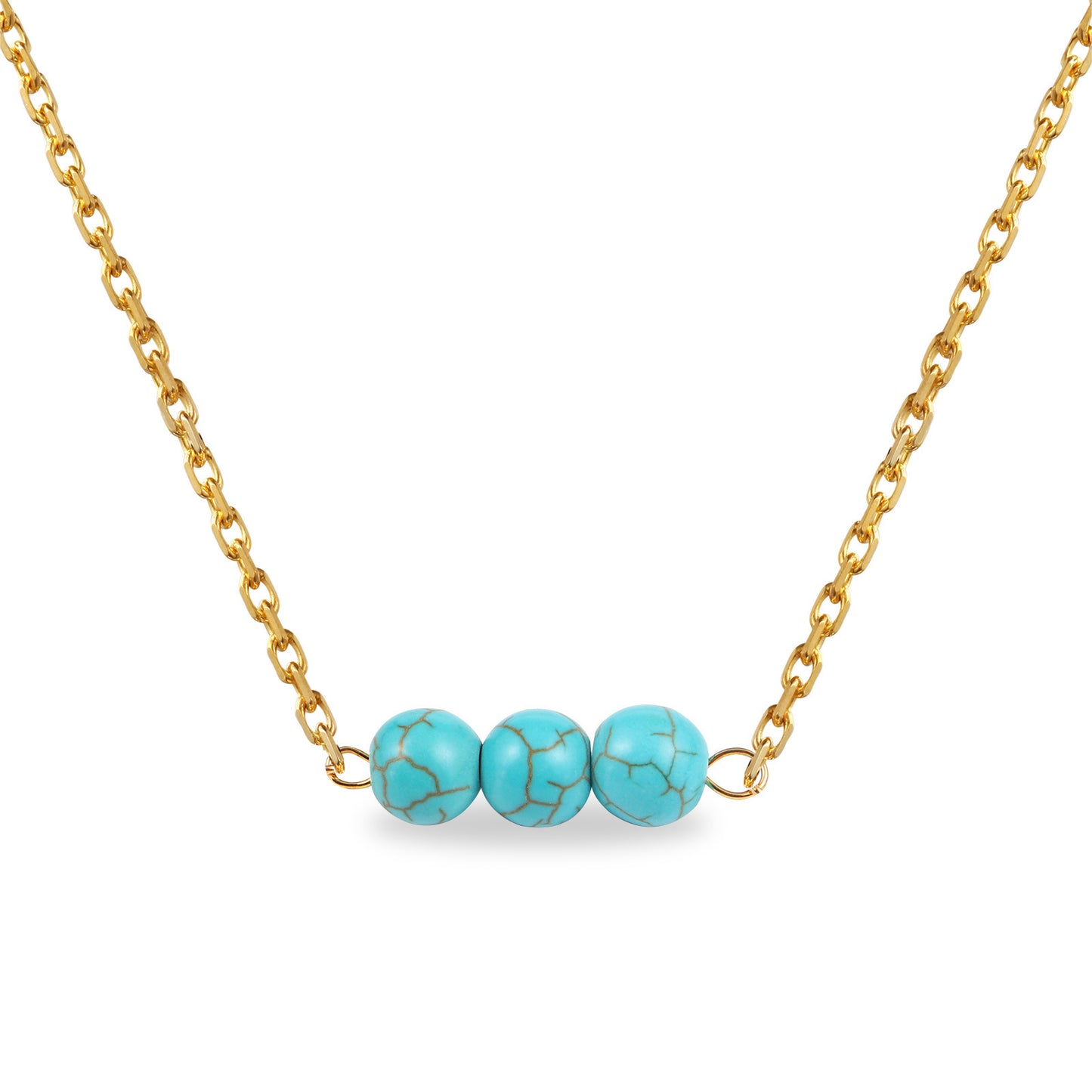 Minimalist Geometric Agate Necklace with Crystal Pendant Cable Chain for Women