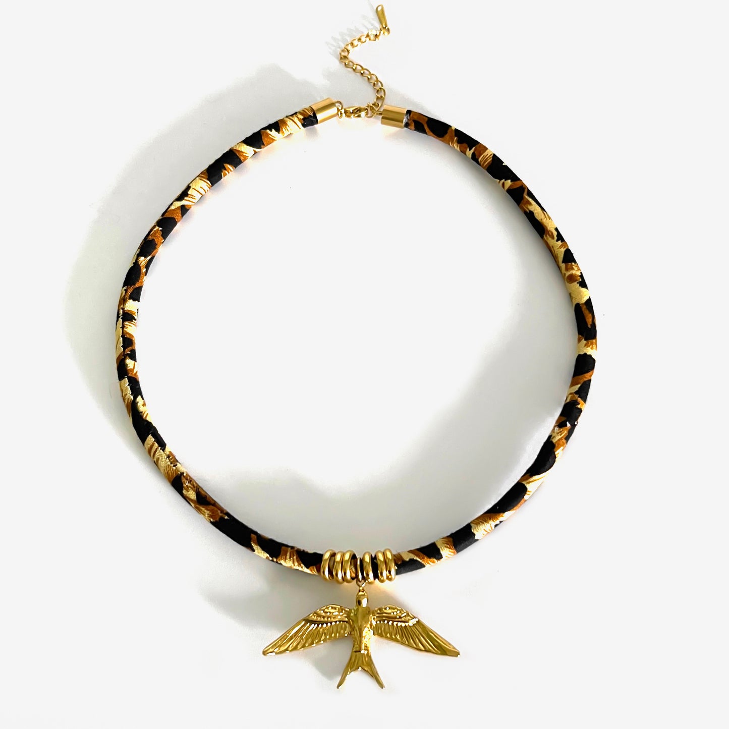 Collar de cuerda con estampado de leopardo geométrico para mujer con colgante de estrella, joyería chapada en aleación, accesorio de moda minimalista