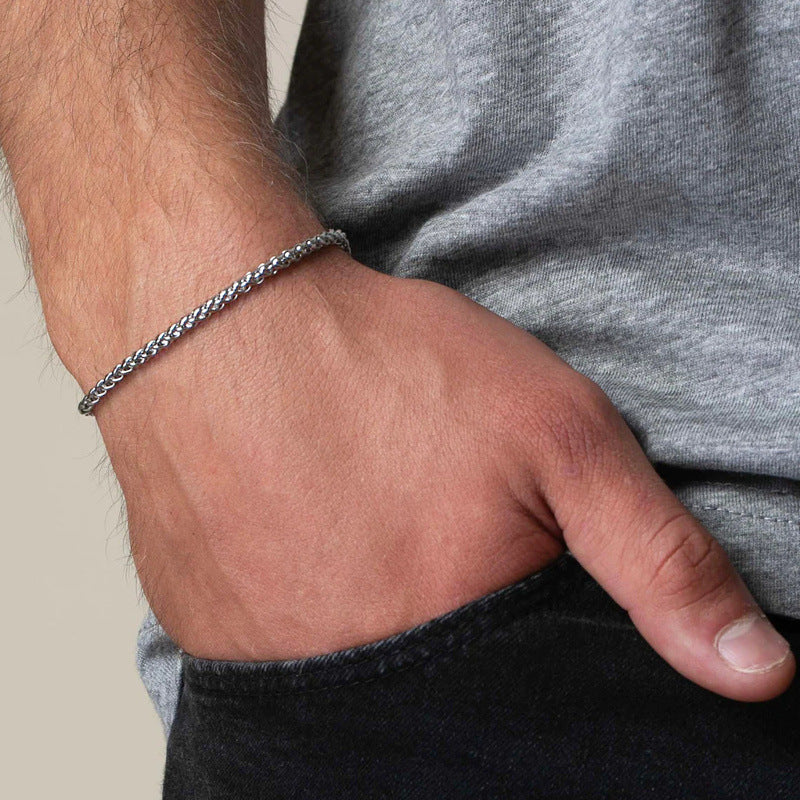 Minimalist Streetwear Geometric Round Hematite Handmade Bracelet Unisex