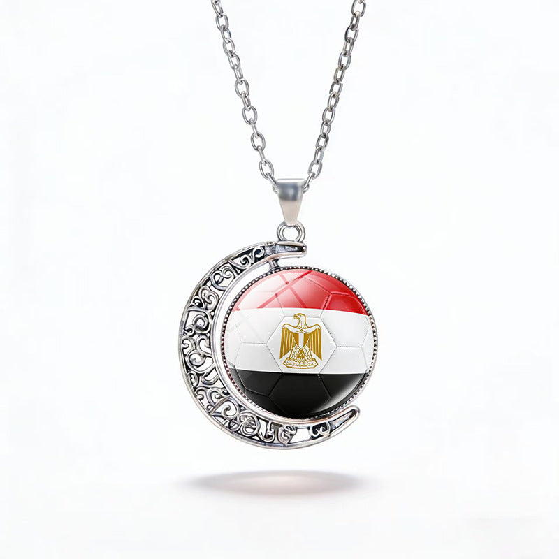 Casual Unisex Alloy Plated Moon Geometric Pendant Crystal Necklace