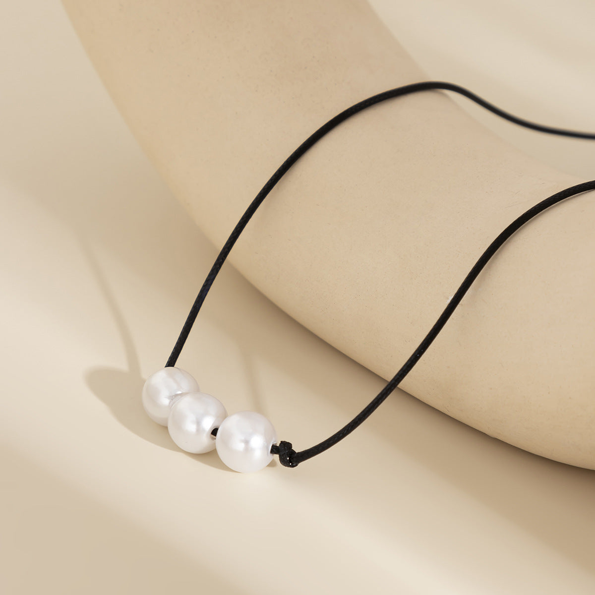 Bohemian Sweet Geometric Round Imitation Pearl Beaded Necklace for Women