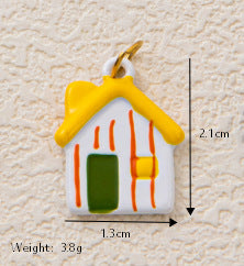Minimalist Luxury Geometric House Star Heart Cubic Zirconia Inlaid 18K Gold Plated Stainless Steel Pendant Charm Bar