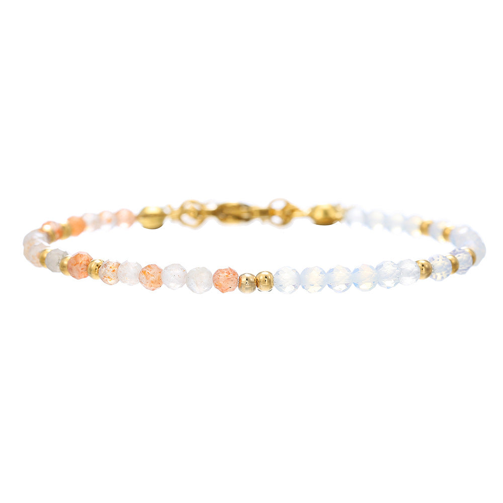 Bohemian Style Minimalist Fashion Bracelet for Women with Natural Stone Beads and Knot Detailing