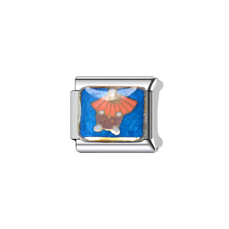 Sweet Cartoon Animal Stainless Steel Plated DIY Charm Bar Bracelet