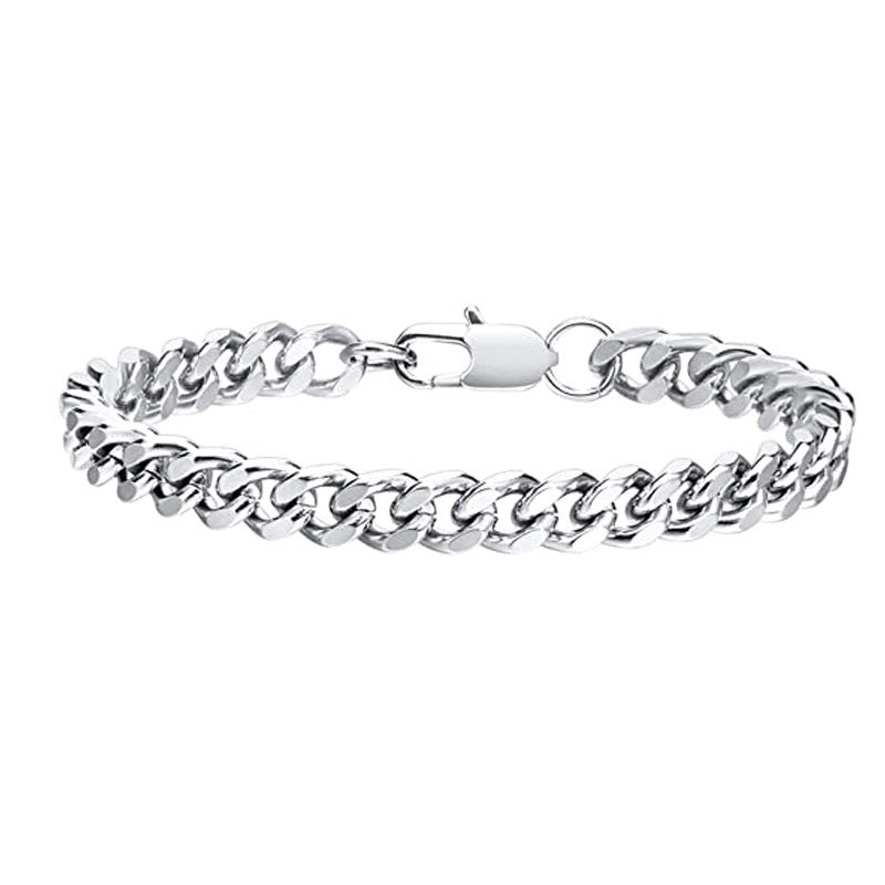 Bracciale geometrico da uomo in acciaio inossidabile con finitura lucida