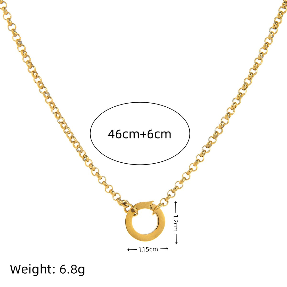 Vintage Geometric Stainless Steel PVD Gold Plated Pendant Charm Bar