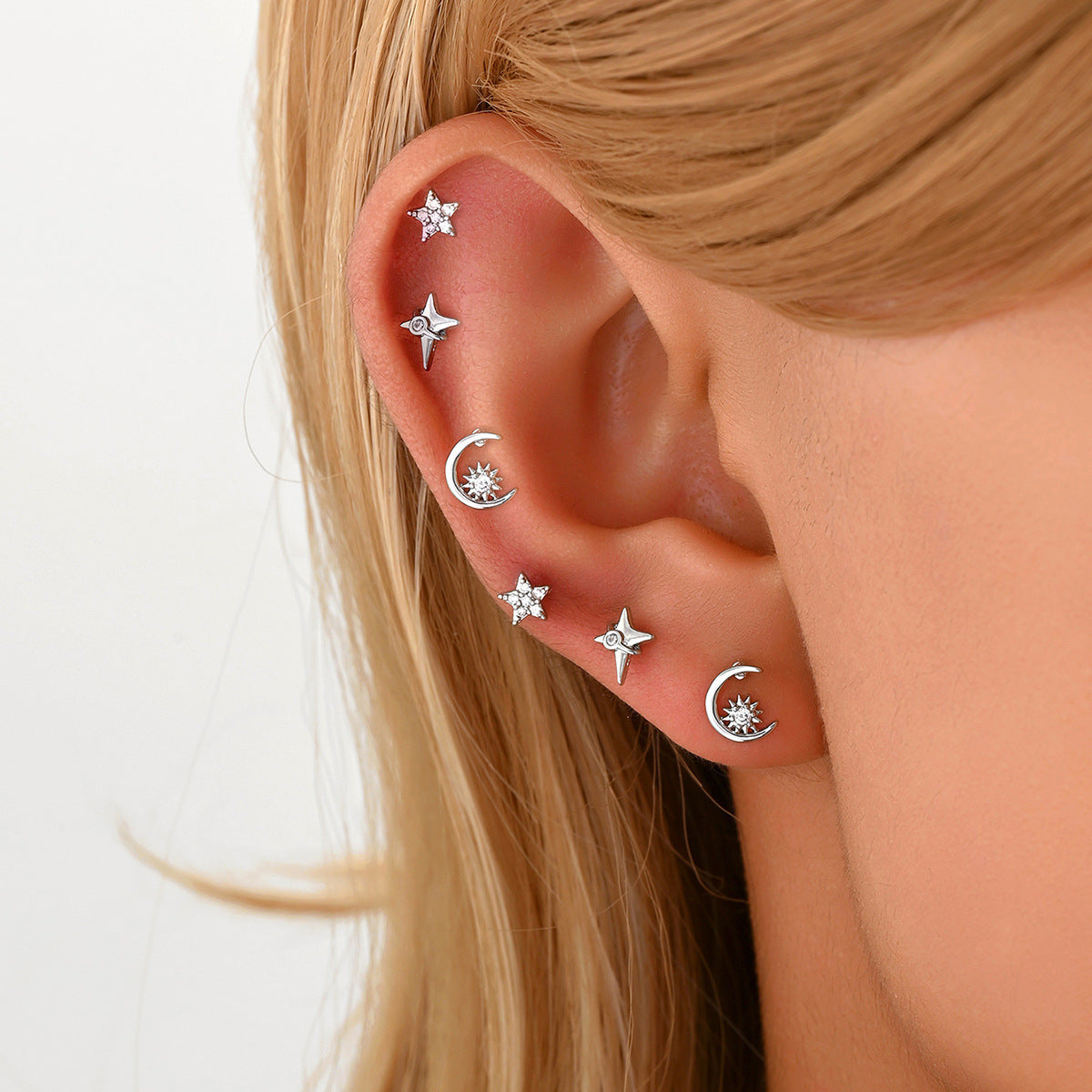Pendientes de Cobre en Forma de Lazo Dulce y Minimalista con Incrustaciones de Zirconia y Postes de Acero Inoxidable para Mujer