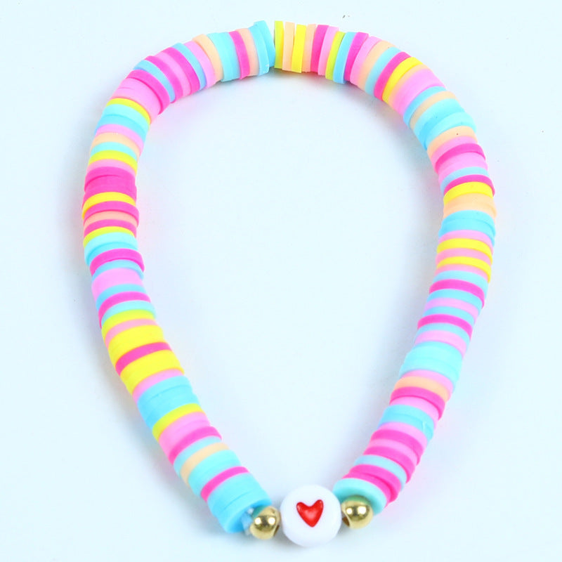 Bohemian Minimalist Heart Resin Bracelet Unisex Friendship Jewelry