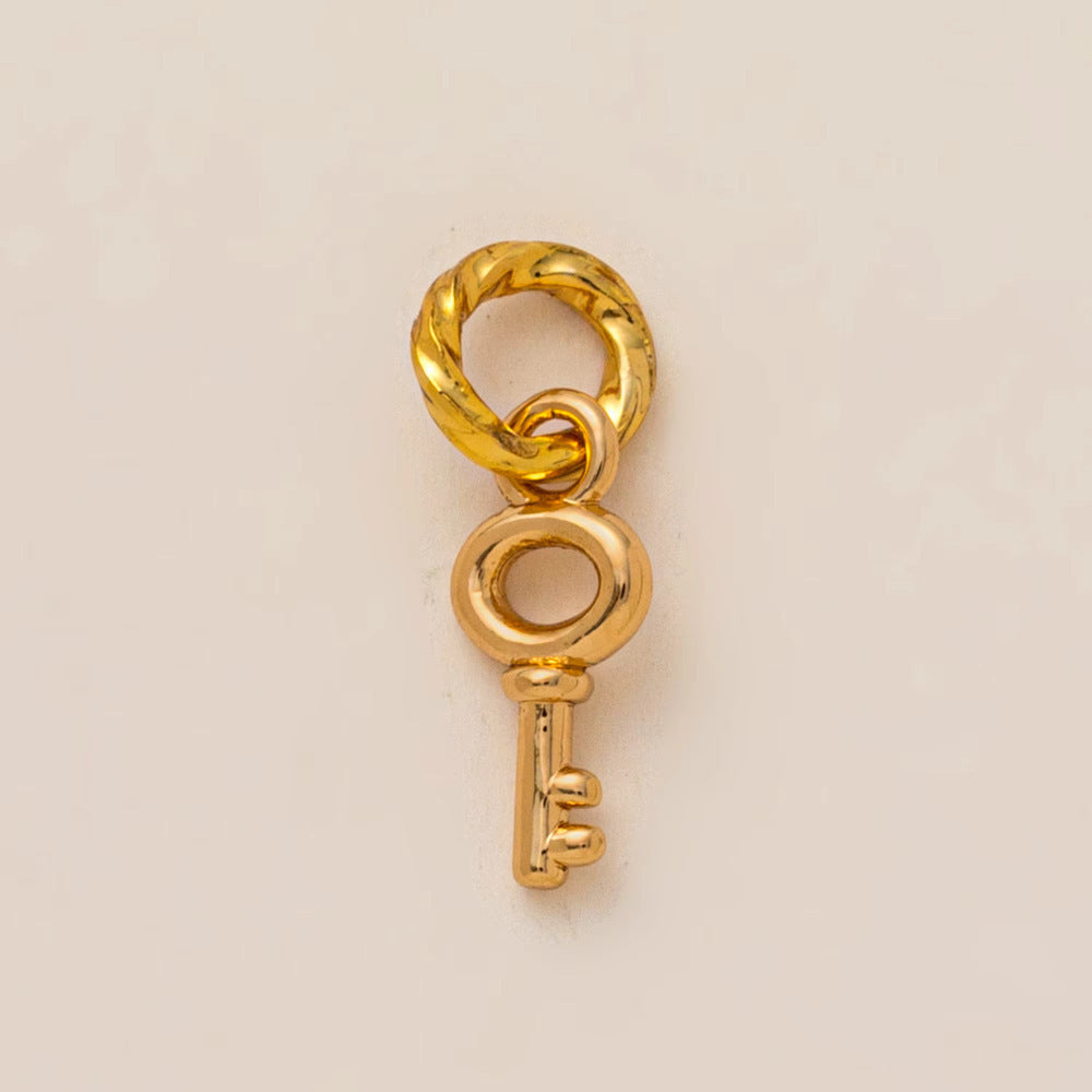 Minimalist Gold Plated Brass Heart Charm Bar