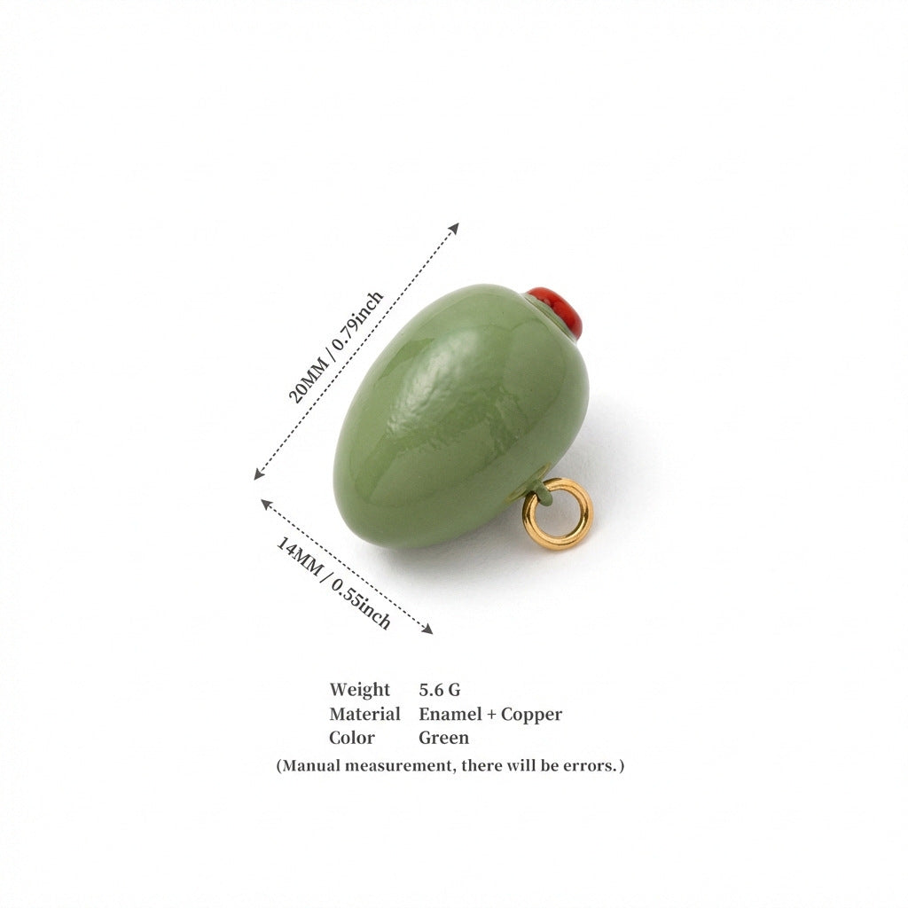 Sweet Plated Brass Apple Charm Bar