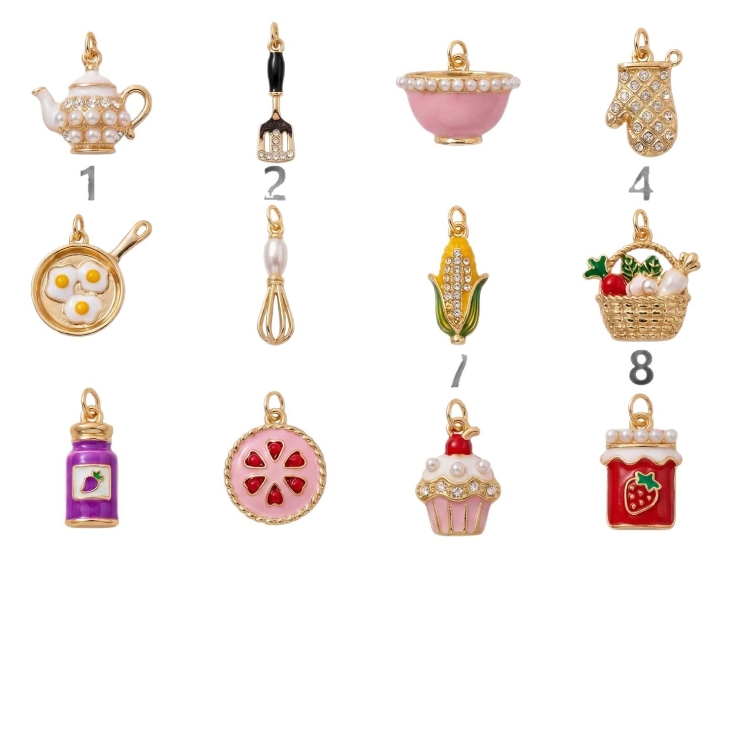 Vintage 18K Gold Plated Brass Drip Oil Cartoon Fried Egg Charm Bar Pendant for Women