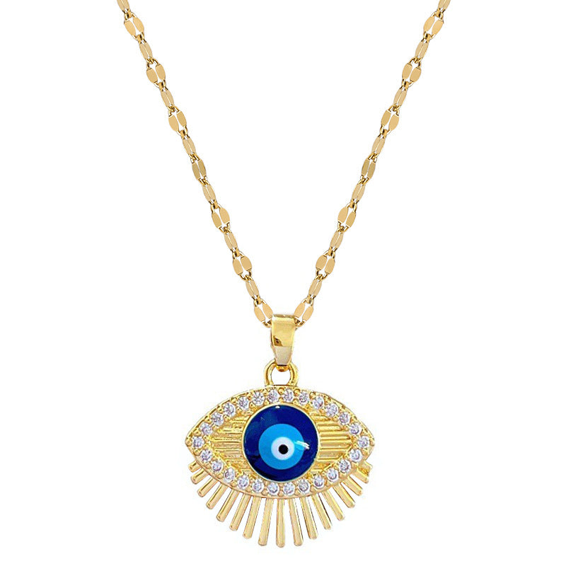 Collana geometrica da donna in acciaio al titanio di lusso, catena per clavicola dolce e fresca