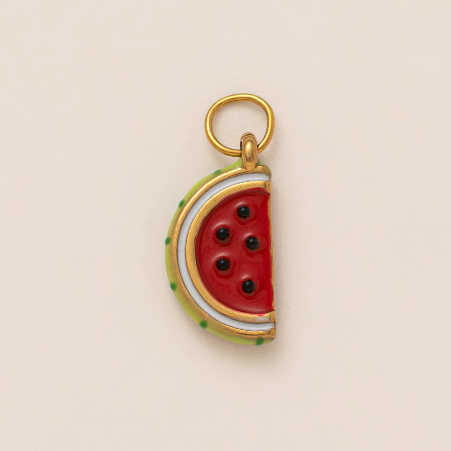 Vintage 18K Gold Plated Stainless Steel Fruit Charm Bar for Women