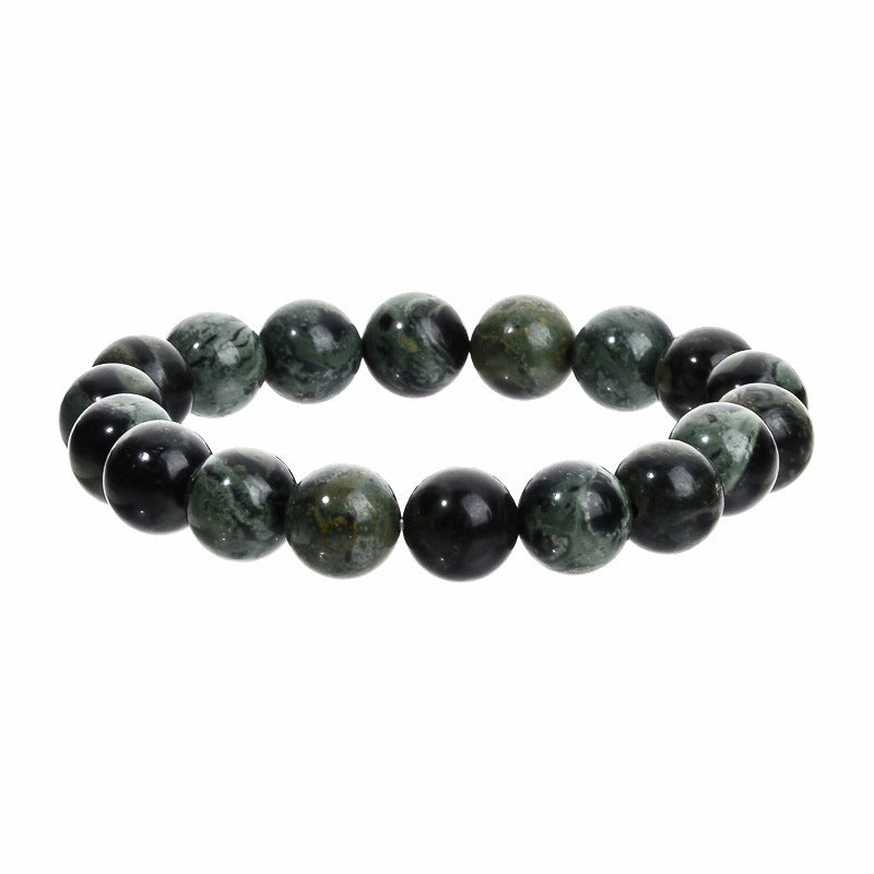 Elegant 10mm Round Agate Wood Crystal Beaded Bracelet Unisex Geometric Handmade Jewelry