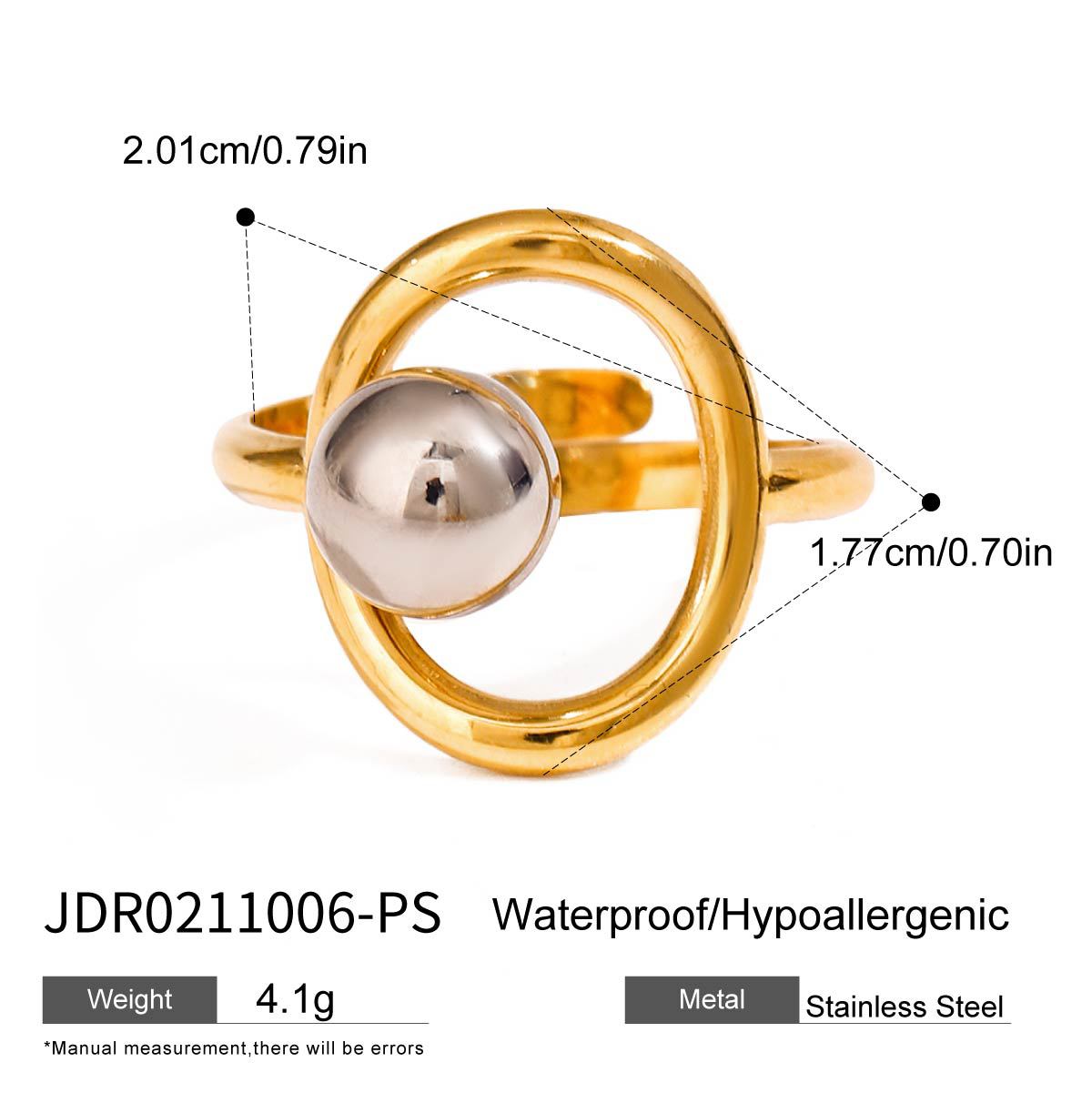Bracciale da donna placcato in acciaio al titanio con forme geometriche