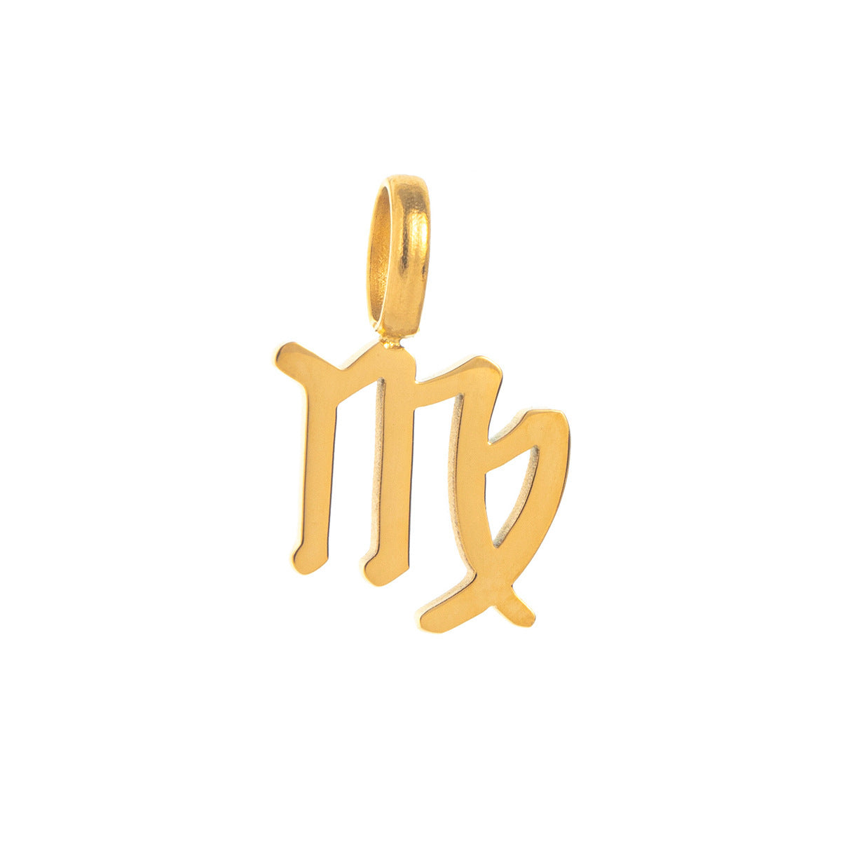 Minimalist Titanium Steel Plated Zodiac Charm Bar Necklace for Women
