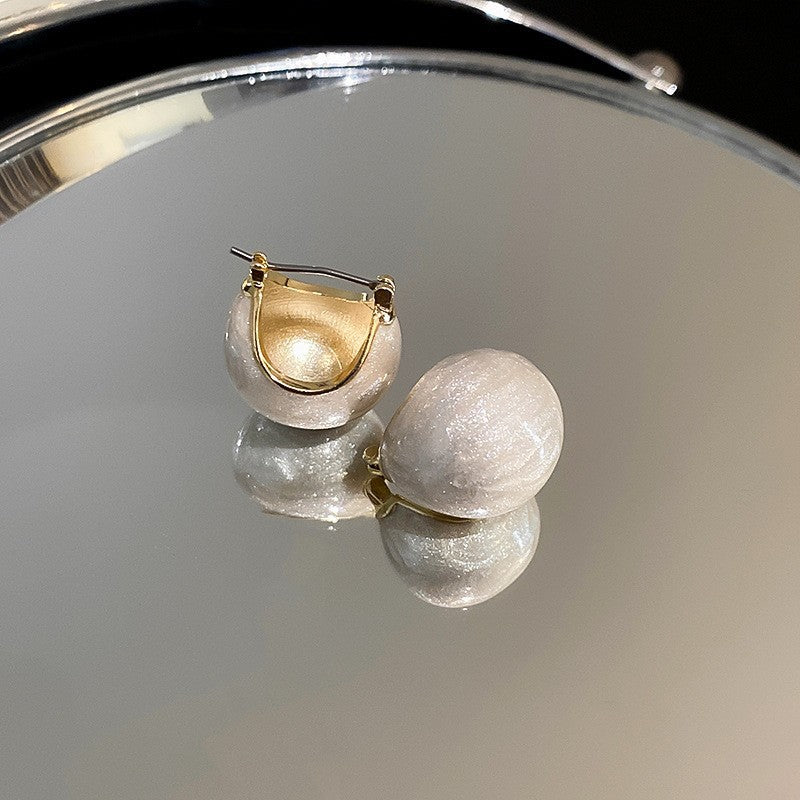 Chic Vintage Heart-Shaped Enamel Earrings with 925 Sterling Silver Posts for Women