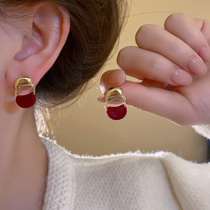 Orecchini di lusso a fiocco con cuore e motivo floreale in lega con intarsio di strass e perni in argento 925