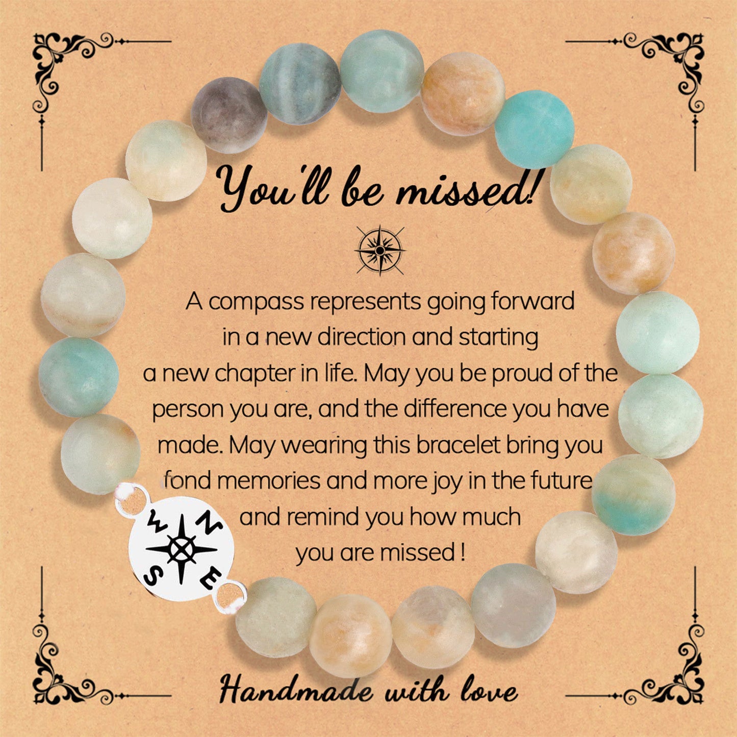 Elegant Geometric Round Rhodochrosite Turquoise Zebra Print Beaded Bracelet Unisex Fashion Gift