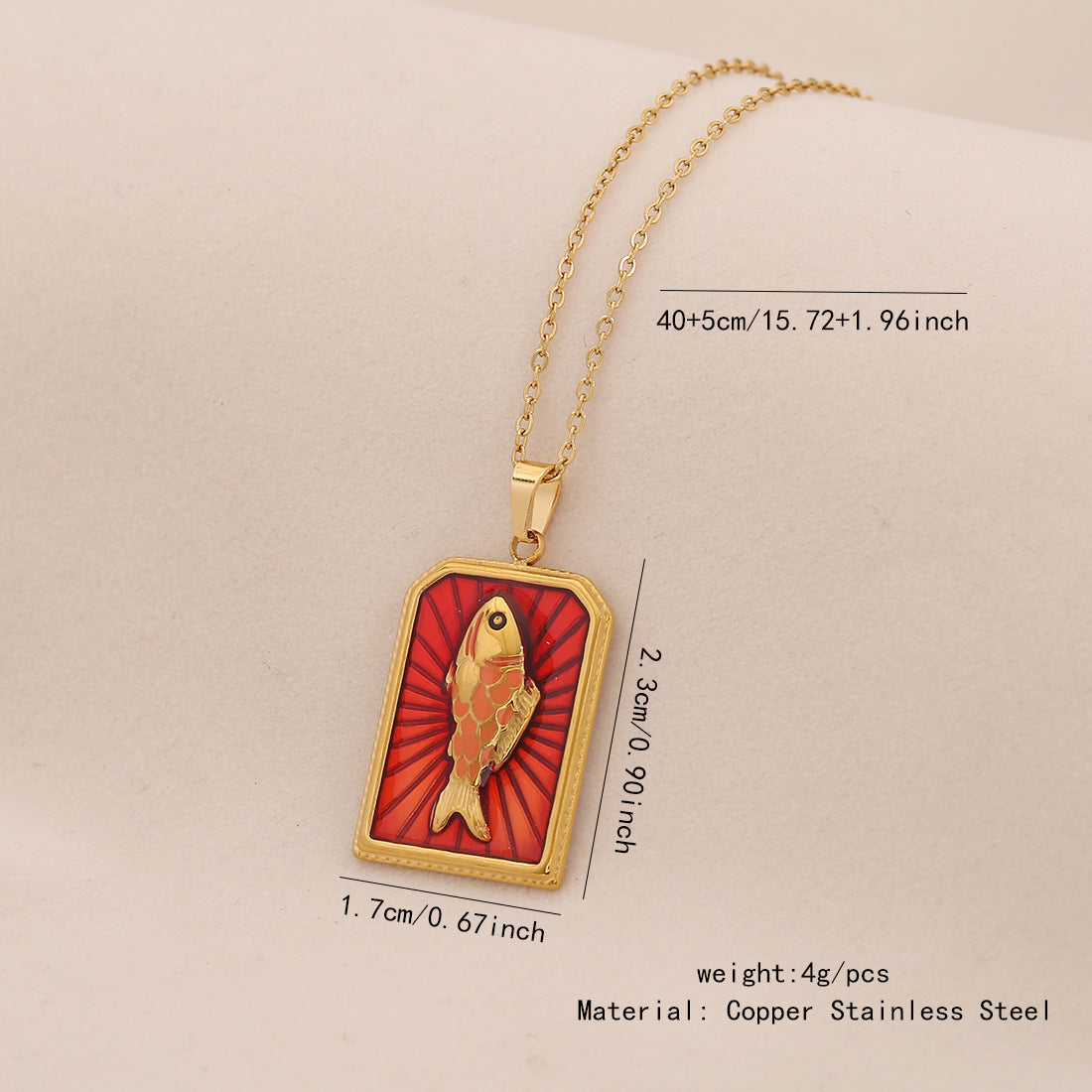 Vintage Heart-Shaped Stainless Steel Pendant Necklace with Gold Plating and Tarot Design