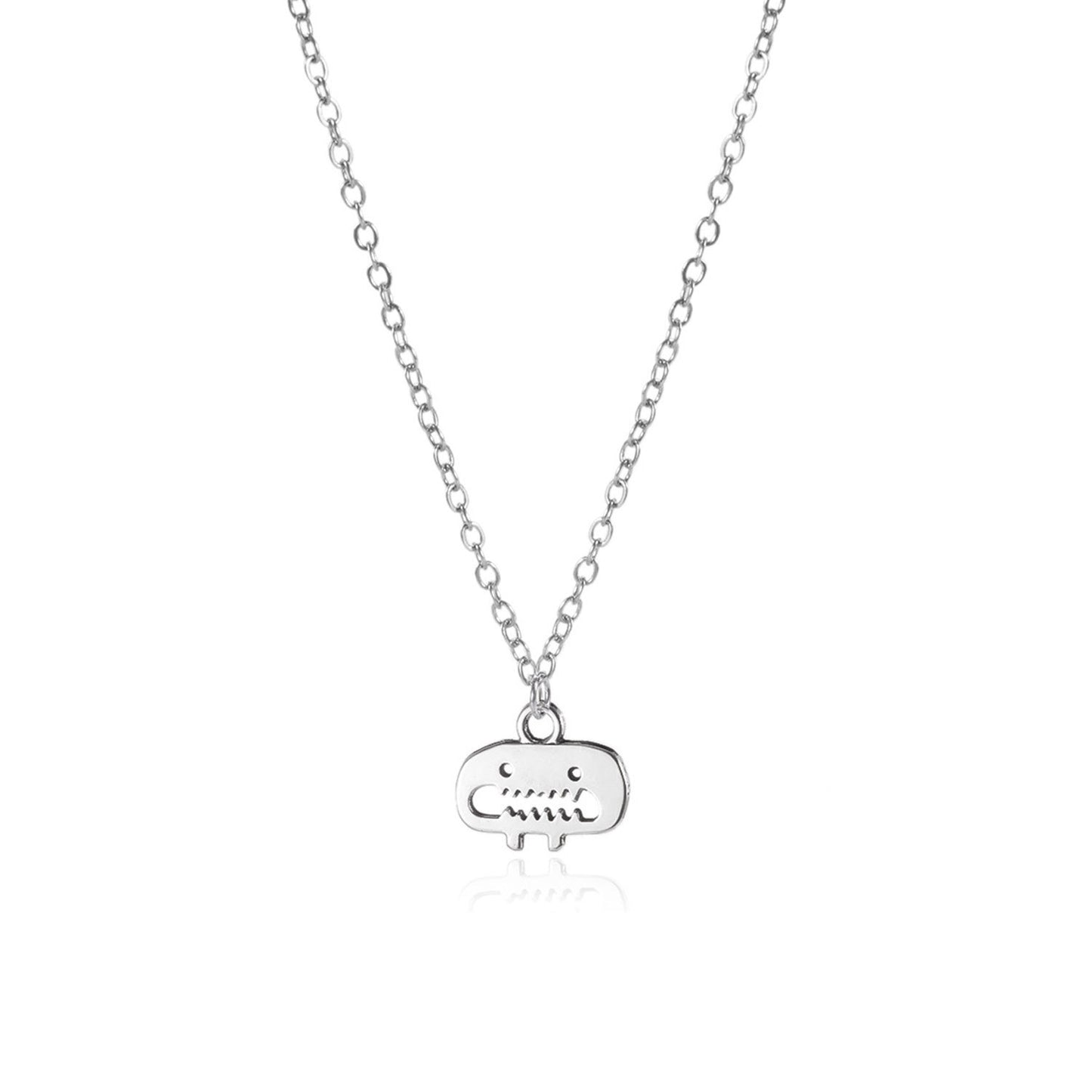 Collar de monstruo de dibujos animados con temática de Halloween para mujer, chapado en aleación con ganchos de acero inoxidable para las orejas