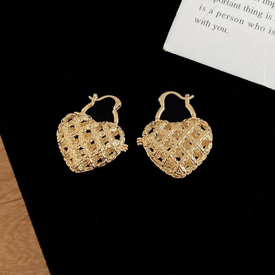 Orecchini a perno geometrici minimalisti in metallo con finitura placcata da donna, gioielli per l'orecchio lussuosi, alla moda e versatili per tutti i giorni