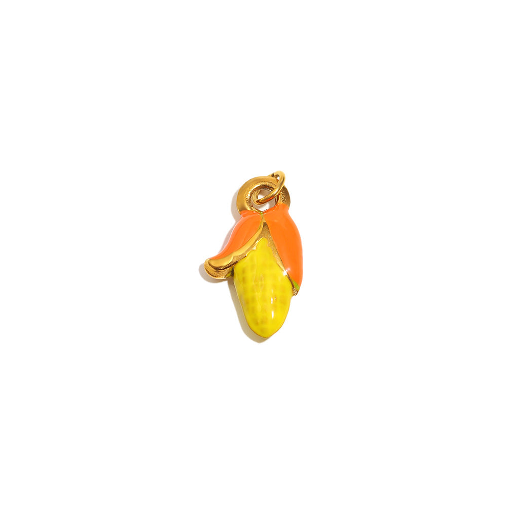 18K Gold Plated Stainless Steel Fruit Charm Bar