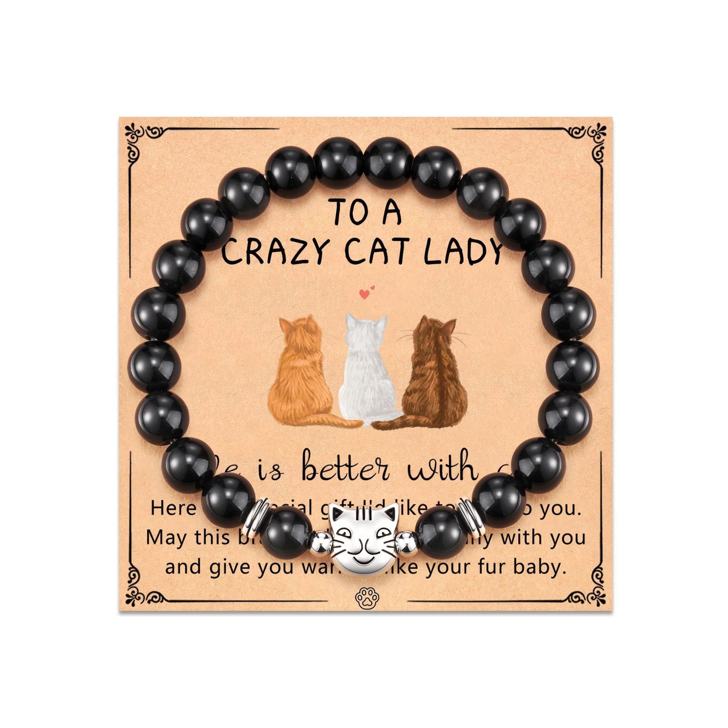 Personalized Animal Shape Obsidian Bracelet Unisex Gift