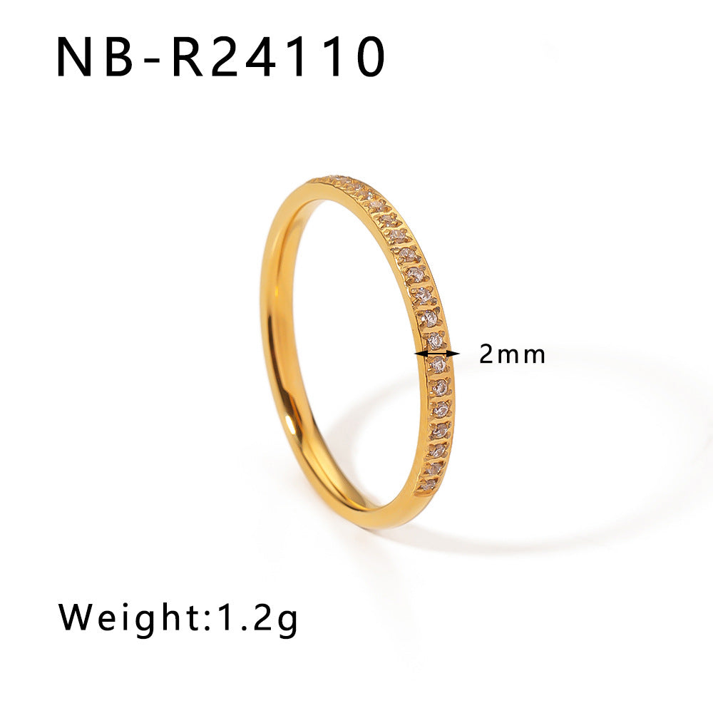 Elegante Anello in Acciaio Inossidabile con Trama Intrecciata e Intarsio di Strass con Motivi a Foglia, Onde e Forme Geometriche per Uomo e Donna