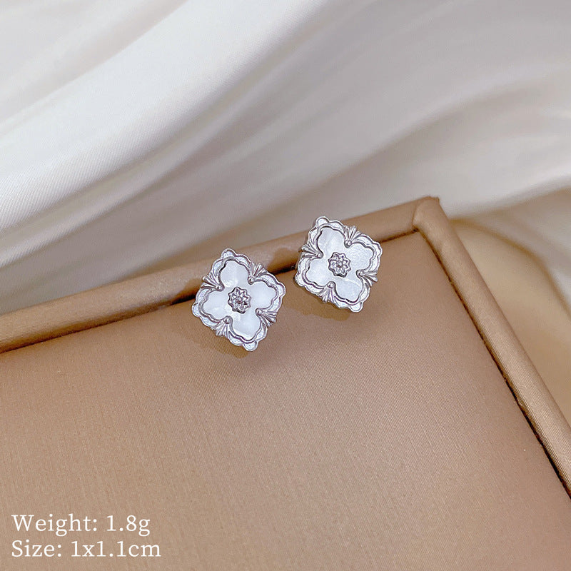 Minimalist Sweet Geometric Titanium Steel Plated Stud Earrings