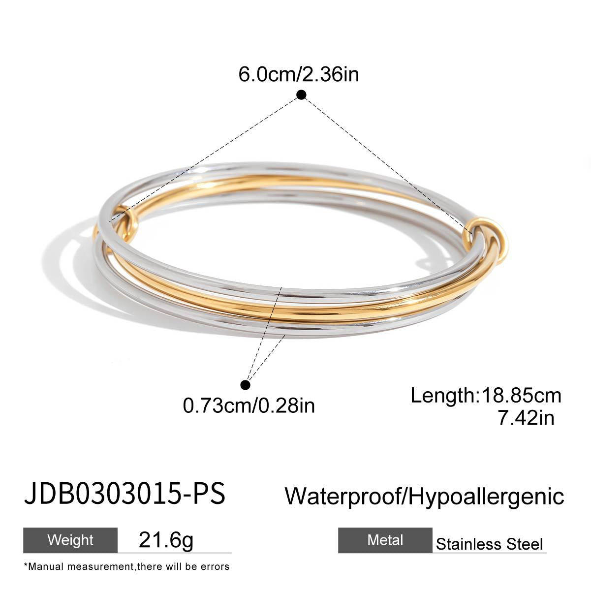 Elegant Round Geometric Stainless Steel Plated Cubic Zirconia Bracelet for Women